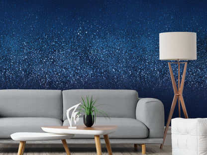 Removable Wallpaper, Blue Glitters Design - Peel & Stick, Reusable, Self Adhesive, 26" Panels, Easy Install, Seamless