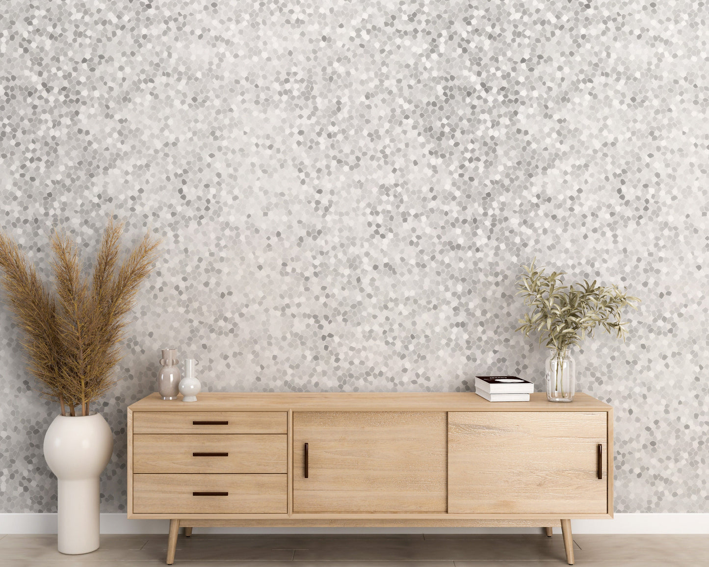 Removable Wallpaper, White Glitters Design - Peel & Stick, Reusable, Self Adhesive, 26" Panels, Easy Install, Seamless