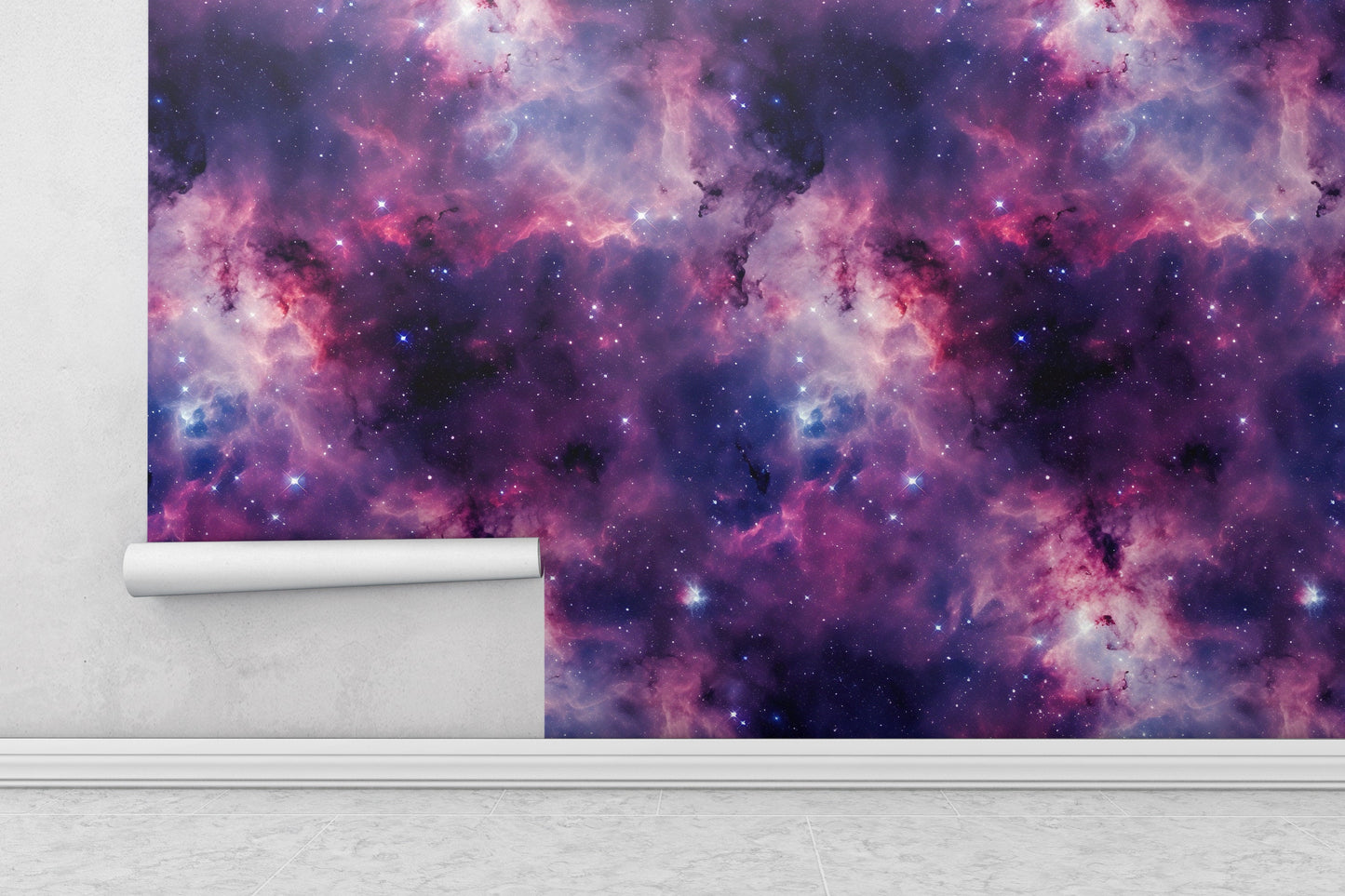 Removable Wallpaper, Pink and Purple Galaxy Design - Peel & Stick, Reusable, Self Adhesive, 26" Panels, Easy Install, Seamless