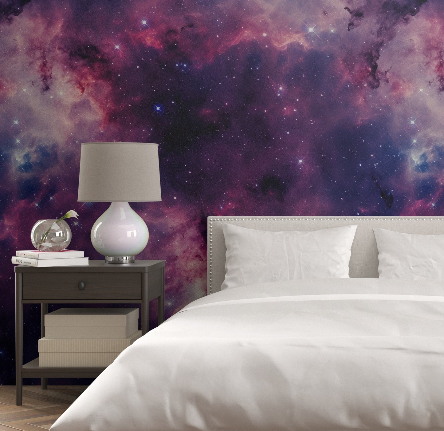 Removable Wallpaper, Pink and Purple Galaxy Design - Peel & Stick, Reusable, Self Adhesive, 26" Panels, Easy Install, Seamless