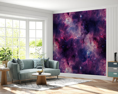 Removable Wallpaper, Pink and Purple Galaxy Design - Peel & Stick, Reusable, Self Adhesive, 26" Panels, Easy Install, Seamless