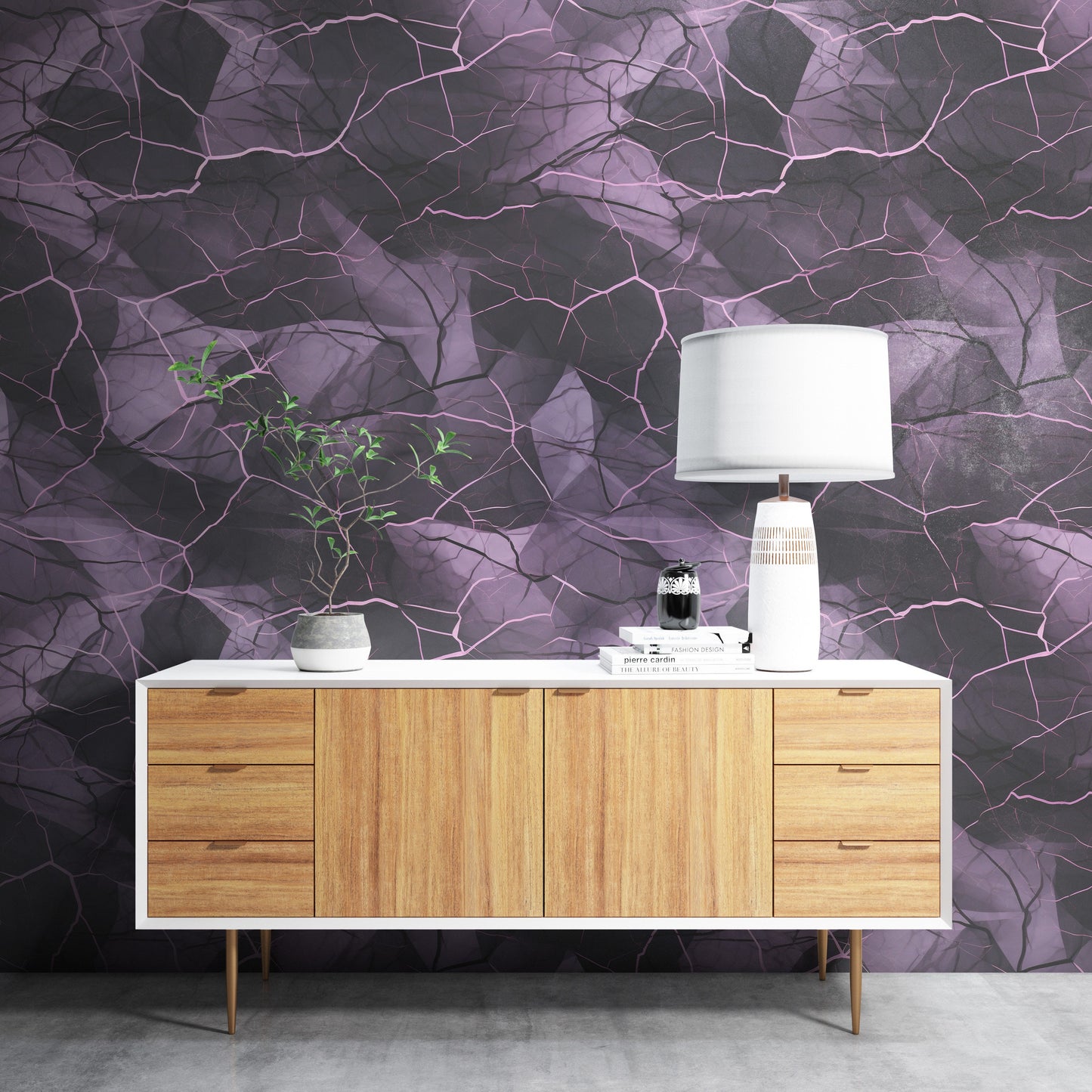 Removable Wallpaper, Black and Purple Marble - Peel & Stick, Reusable, Self Adhesive, 26" Panels, Easy Install, Seamless