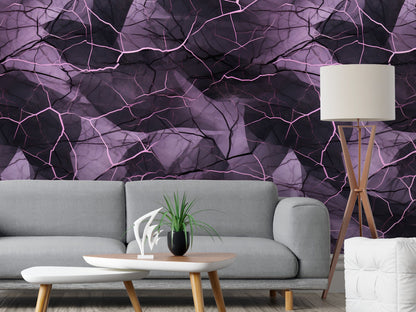 Removable Wallpaper, Black and Purple Marble - Peel & Stick, Reusable, Self Adhesive, 26" Panels, Easy Install, Seamless