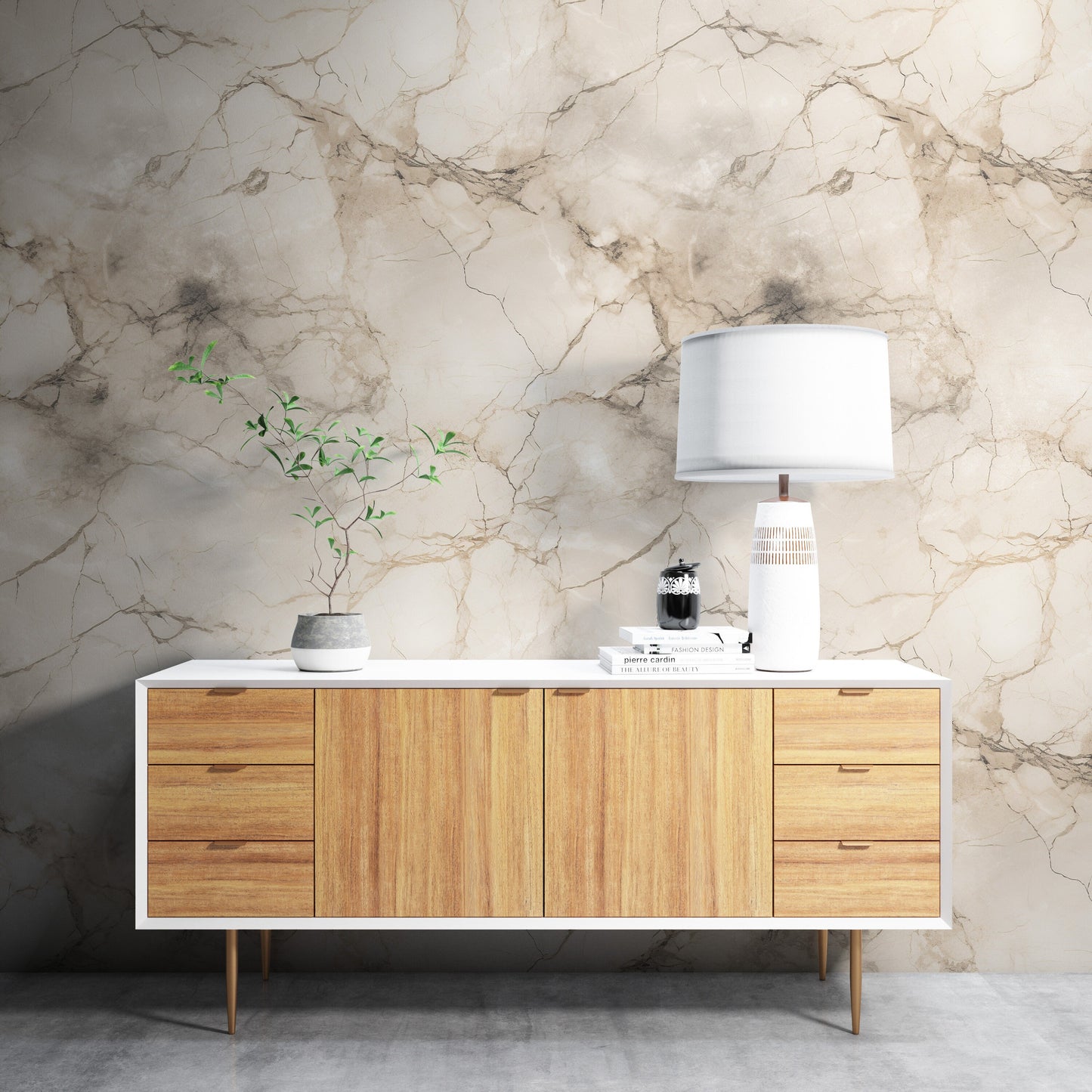 Removable Wallpaper, Beautiful White Marble Design - Peel & Stick, Reusable, Self Adhesive, 26" Panels, Easy Install, Seamless