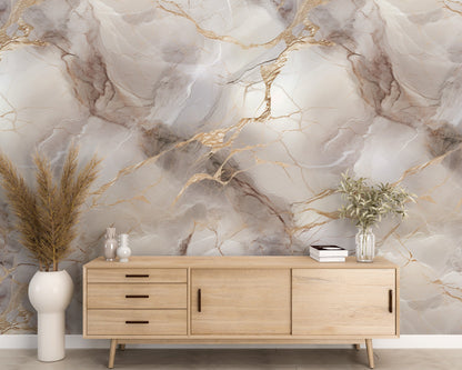 Removable Wallpaper, Beautiful Shiny White Marble Design - Peel & Stick, Reusable, Self Adhesive, 26" Panels, Easy Install, Seamless