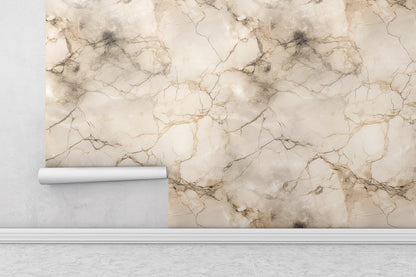 Removable Wallpaper, Beautiful White Marble Design - Peel & Stick, Reusable, Self Adhesive, 26" Panels, Easy Install, Seamless