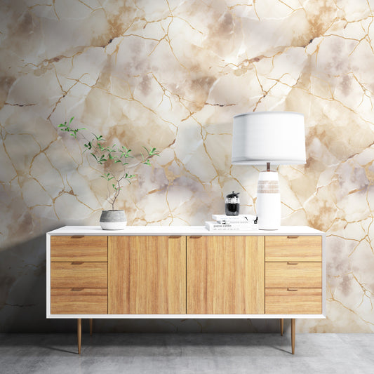 Removable Wallpaper, Beautiful Marble Design Orange Marble - Peel & Stick, Reusable, Self Adhesive, 26" Panels, Easy Install, Seamless