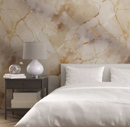 Removable Wallpaper, Beautiful Marble Design Orange Marble - Peel & Stick, Reusable, Self Adhesive, 26" Panels, Easy Install, Seamless