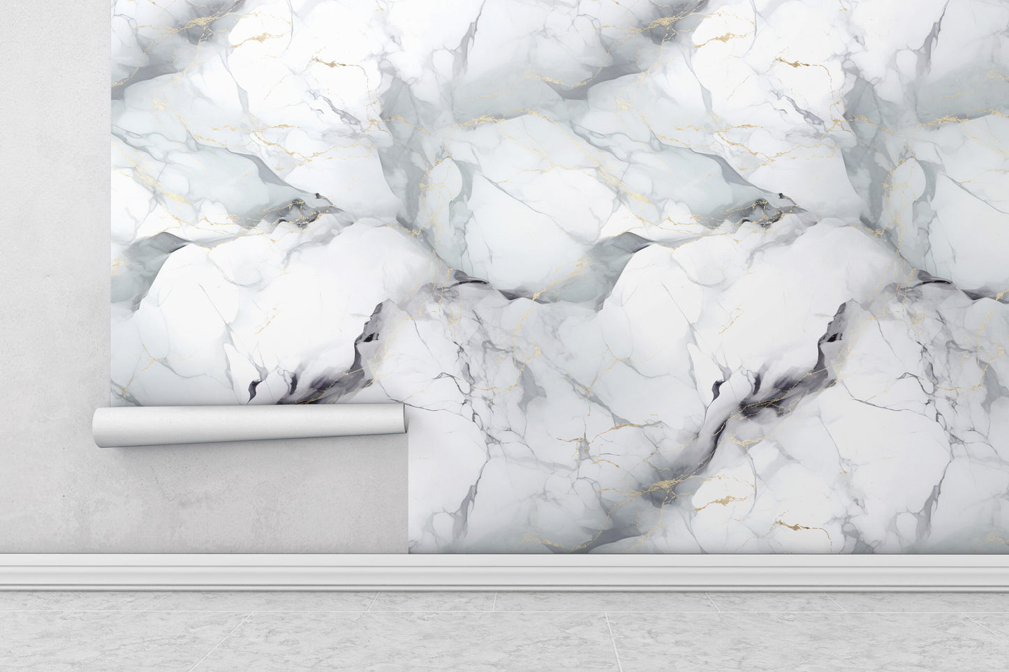 Removable Wallpaper, Marble Design White Marble - Peel & Stick, Reusable, Self Adhesive, 26" Panels, Easy Install, Seamless