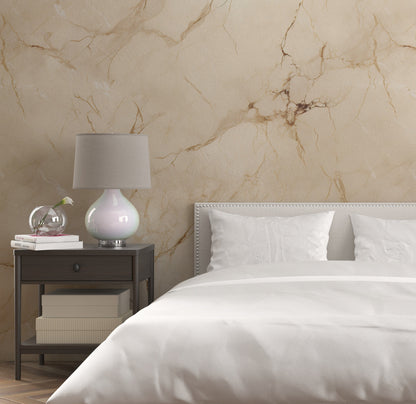 Removable Wallpaper, Marble Design Beautiful Cream Marble - Peel & Stick, Reusable, Self Adhesive, 26" Panels, Easy Install, Seamless