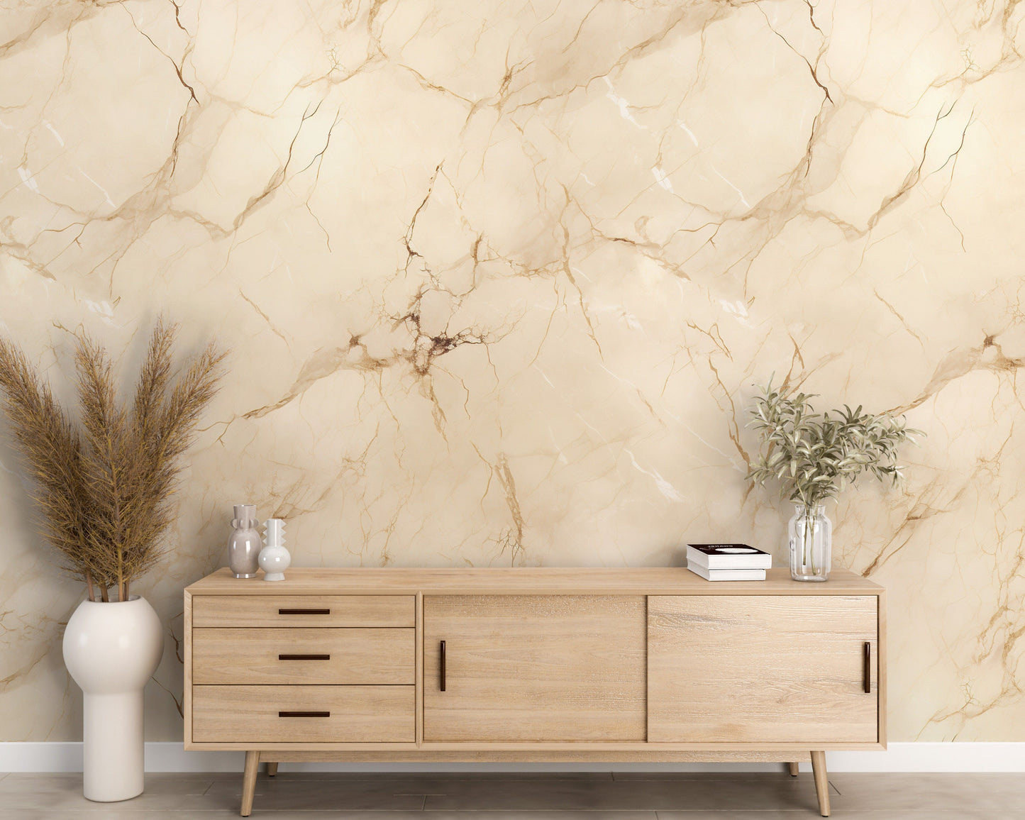 Removable Wallpaper, Marble Design Beautiful Cream Marble - Peel & Stick, Reusable, Self Adhesive, 26" Panels, Easy Install, Seamless