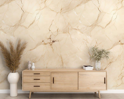 Removable Wallpaper, Marble Design Beautiful Cream Marble - Peel & Stick, Reusable, Self Adhesive, 26" Panels, Easy Install, Seamless