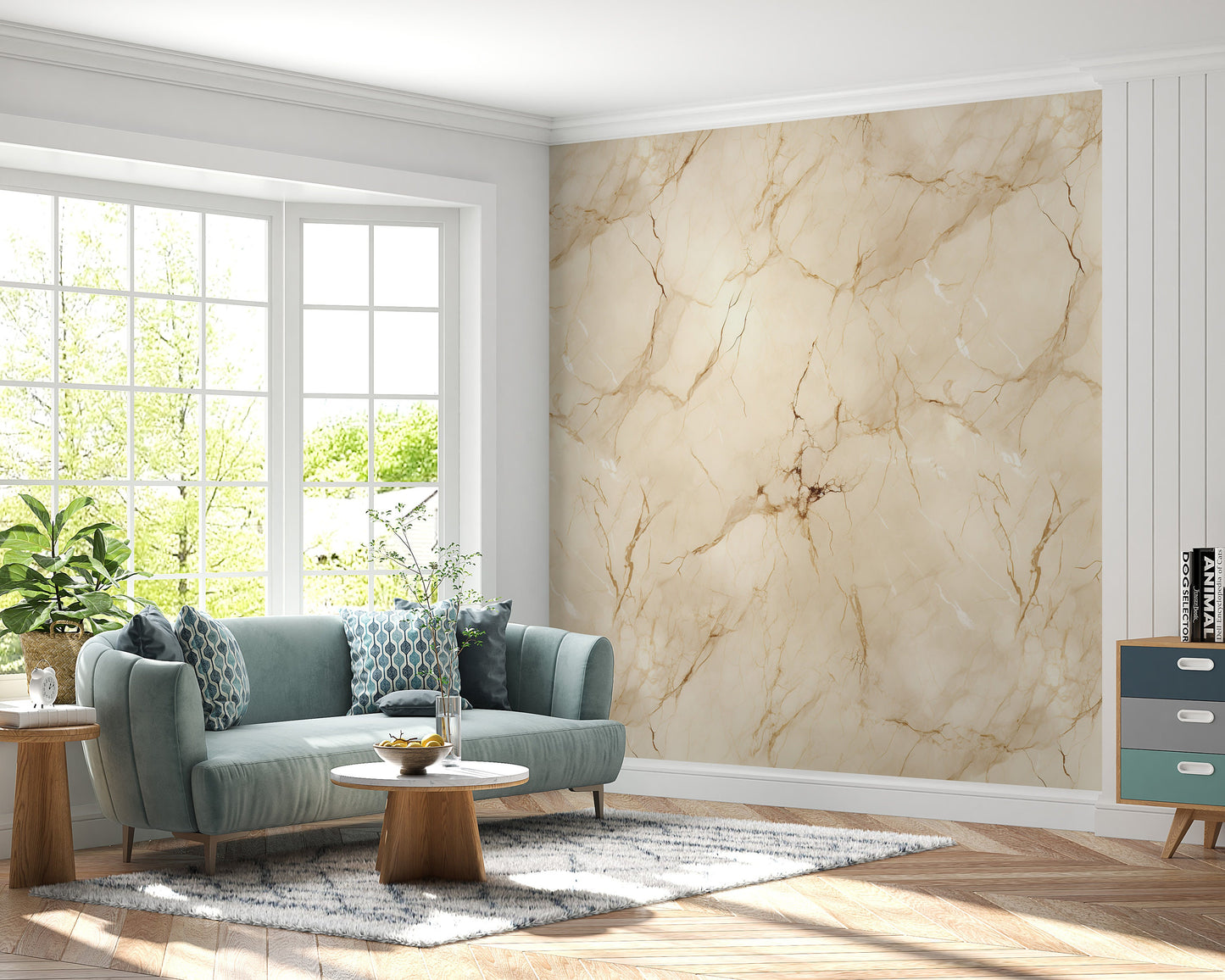 Removable Wallpaper, Marble Design Beautiful Cream Marble - Peel & Stick, Reusable, Self Adhesive, 26" Panels, Easy Install, Seamless