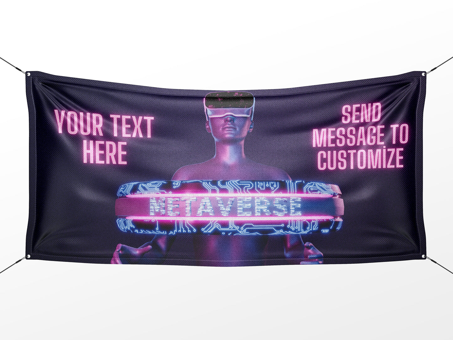 Custom Banner Display, Polyester/Vinyl  - Personalized Advertising Sign - Indoor/Outdoor - Image/Logo/Text - Heavy Duty, Building Banner