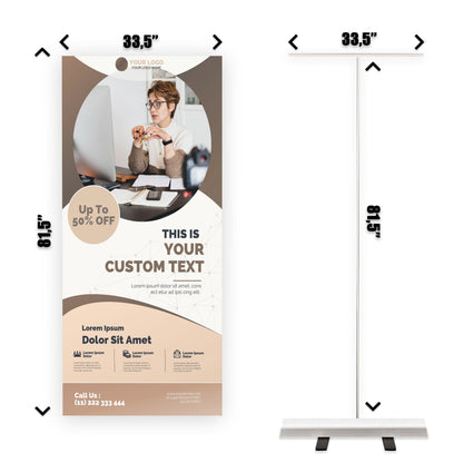 Retractable Banner Stand - P.O.P. Roll Up Banner Display - 81.5" X 33.5" - Banner Sign - Send Message For Custom Order