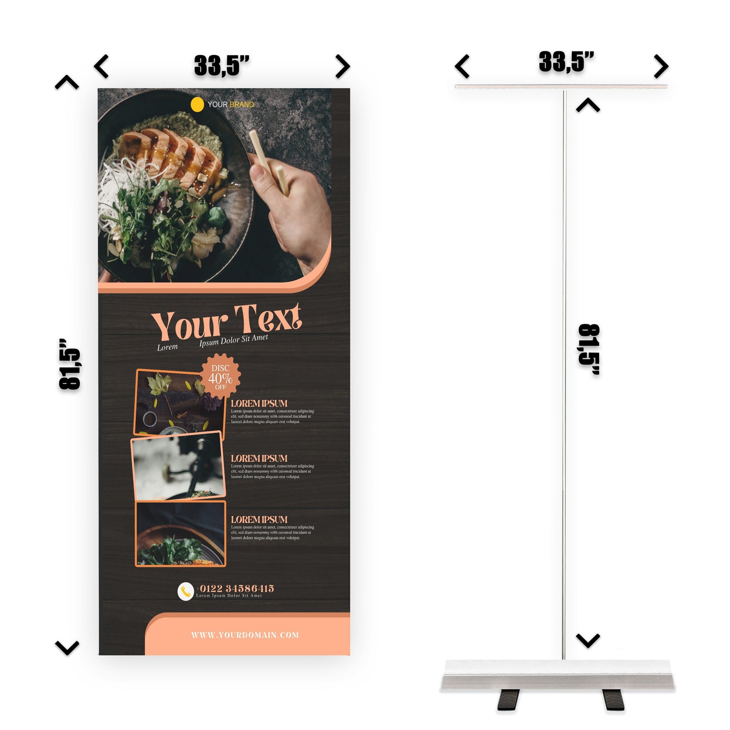 Retractable Banner Stand - P.O.P. Roll Up Banner Display - 81.5" X 33.5" - Banner Sign - Send Message For Custom Order