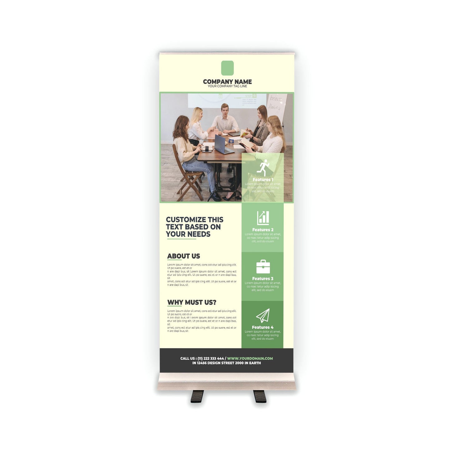 Retractable Banner Stand - P.O.P. Roll Up Banner Display - 81.5" X 33.5" - Banner Sign - Send Message For Custom Order