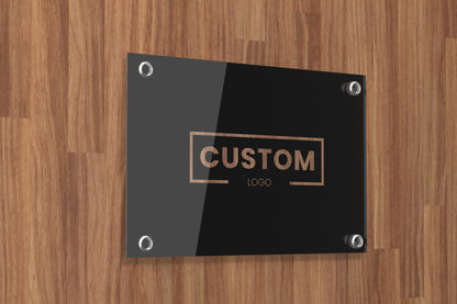 Custom Acrylic Business Sign - Personalized Plexiglass Name Plates for Offices and Companies - Custom Logo Signage