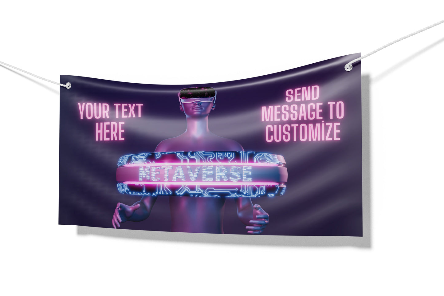 Custom Banner Display, Polyester/Vinyl  - Personalized Advertising Sign - Indoor/Outdoor - Image/Logo/Text - Heavy Duty, Building Banner