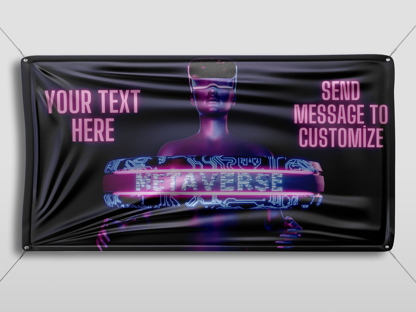 Custom Banner Display, Polyester/Vinyl  - Personalized Advertising Sign - Indoor/Outdoor - Image/Logo/Text - Heavy Duty, Building Banner