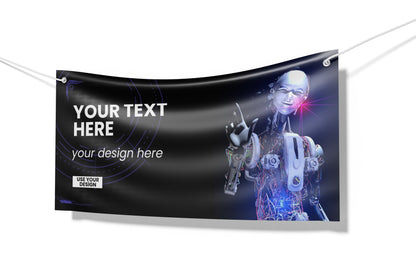 Custom Banner Display, Polyester/Vinyl  - Personalized Advertising Sign - Indoor/Outdoor - Image/Logo/Text - Heavy Duty, Building Banner