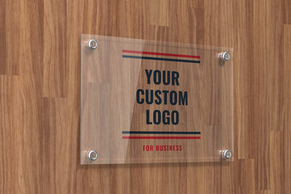 Custom Acrylic Business Sign - Personalized Plexiglass Name Plates for Offices and Companies - Custom Logo Signage