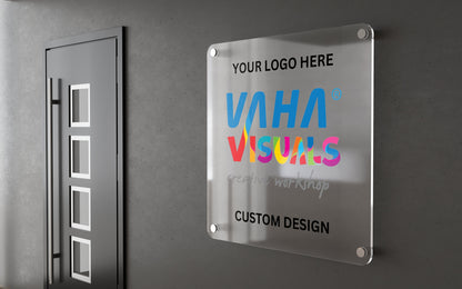 Custom Acrylic Business Sign - Personalized Plexiglass Name Plates for Offices and Companies - Custom Logo Signage