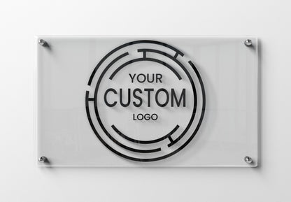 Custom Acrylic Business Sign - Personalized Plexiglass Name Plates for Offices and Companies - Custom Logo Signage