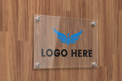 Custom Acrylic Business Sign - Personalized Plexiglass Name Plates for Offices and Companies - Custom Logo Signage