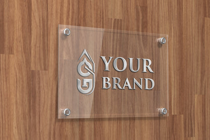 Custom Acrylic Business Sign - Personalized Plexiglass Name Plates for Offices and Companies - Custom Logo Signage