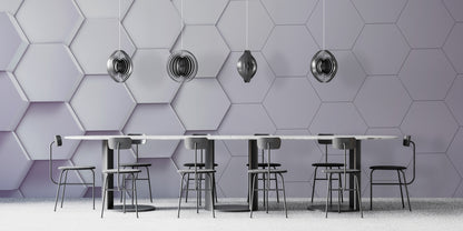 Removable Wallpaper, Custom Wall Size, Wall Decor, Peel & Stick Wall Mural, 24/48" Panel Cut, Reusable, Hexagon,Geometric Self Adhesive, 3D