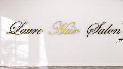 Custom Mirror Gold Sign, Wall Letters Personalized ACM  Wall Letters, Baby Name Mirror Letters Lettering Aluminum Composite Reflective