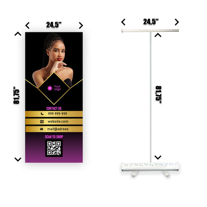 Retractable Banner Stand - P.O.P. Roll Up Banner Display - 81.75" X 24.5" - Banner Sign - Send Message For Custom Order