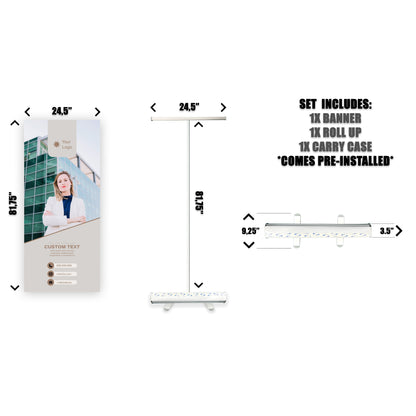 Retractable Banner Stand - P.O.P. Roll Up Banner Display - 81.75" X 24.5" - Banner Sign - Send Message For Custom Order