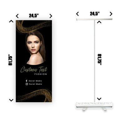 Retractable Banner Stand - P.O.P. Roll Up Banner Display - 81.75" X 24.5" - Banner Sign - Send Message For Custom Order