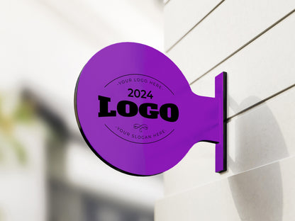 Custom Purple Round Sign, Personalized Logo Printed Round Blade Sign, Custom Sign Wall Art, Indoor Outdoor sign, Boutique Sign & Purple Sign