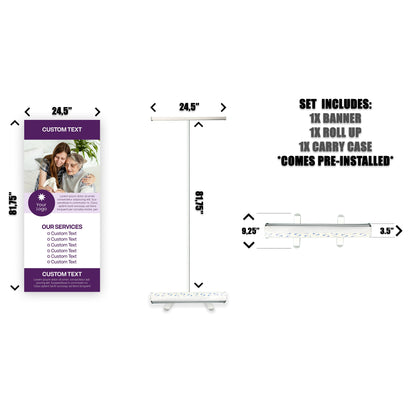 Retractable Banner Stand - P.O.P. Roll Up Banner Display - 81.75" X 24.5" - Banner Sign - Send Message For Custom Order