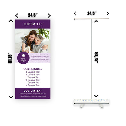 Retractable Banner Stand - P.O.P. Roll Up Banner Display - 81.75" X 24.5" - Banner Sign - Send Message For Custom Order