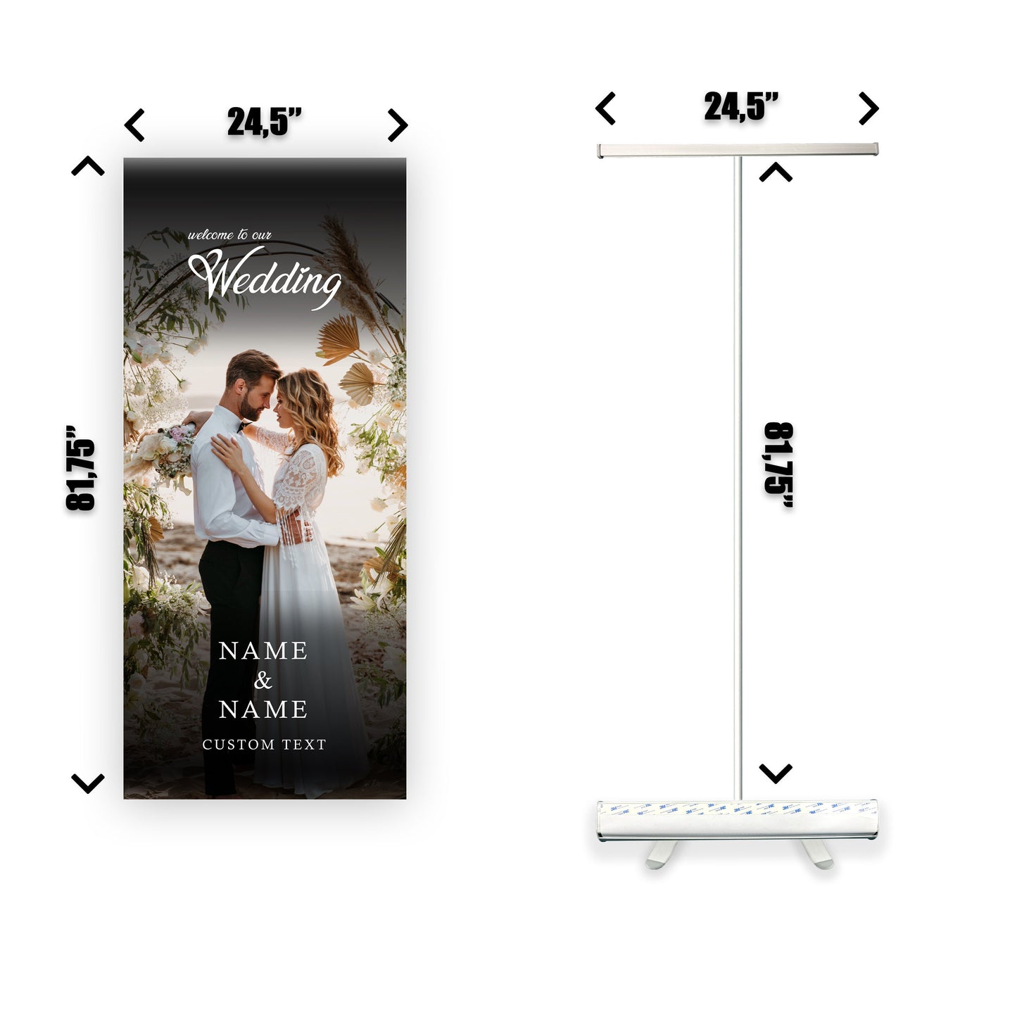 Retractable Banner Stand - P.O.P. Roll Up Banner Display - 81.75" X 24.5" - Banner Sign - Send Message For Custom Order