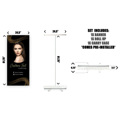 Retractable Banner Stand - P.O.P. Roll Up Banner Display - 81.75" X 24.5" - Banner Sign - Send Message For Custom Order