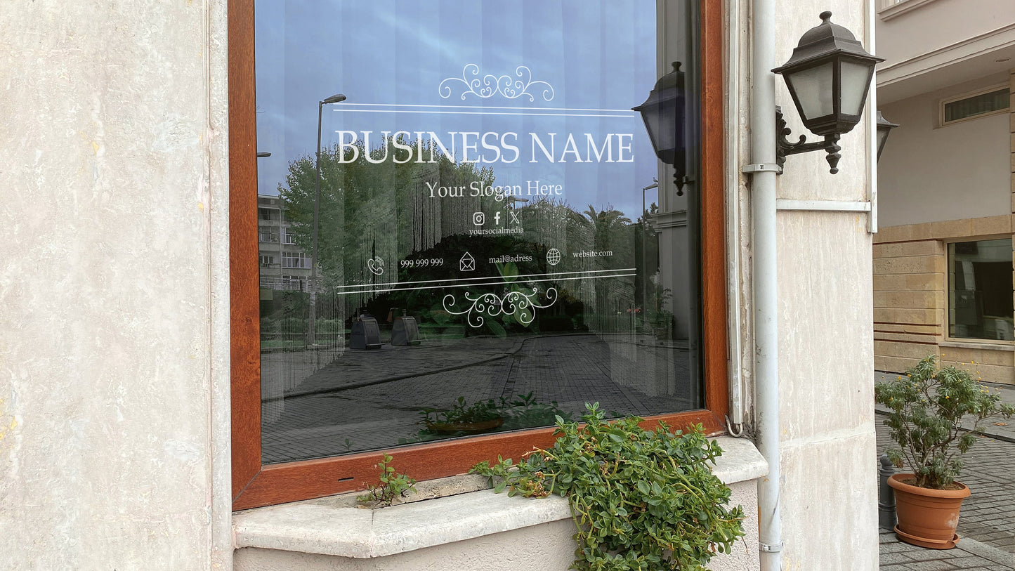 Vinyl Window Decal, Standard / Custom Sizes, PEEL AND STICK, Window Sticker, for Storefront, Businesses, Café, Shop, and More!