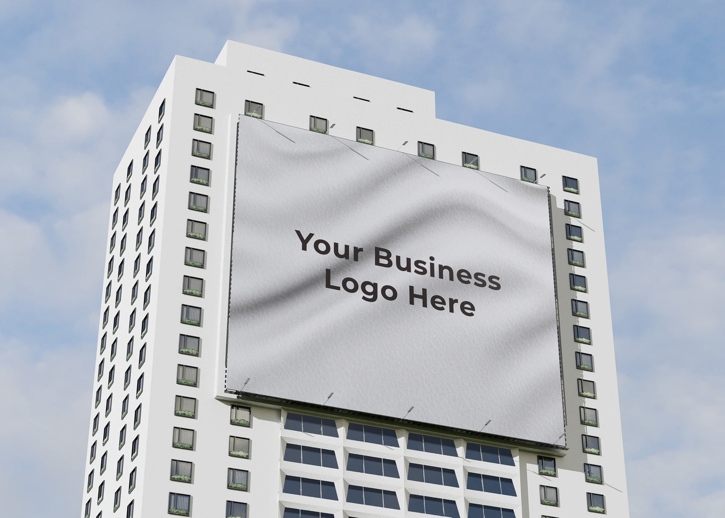 a large billboard on the side of a tall building