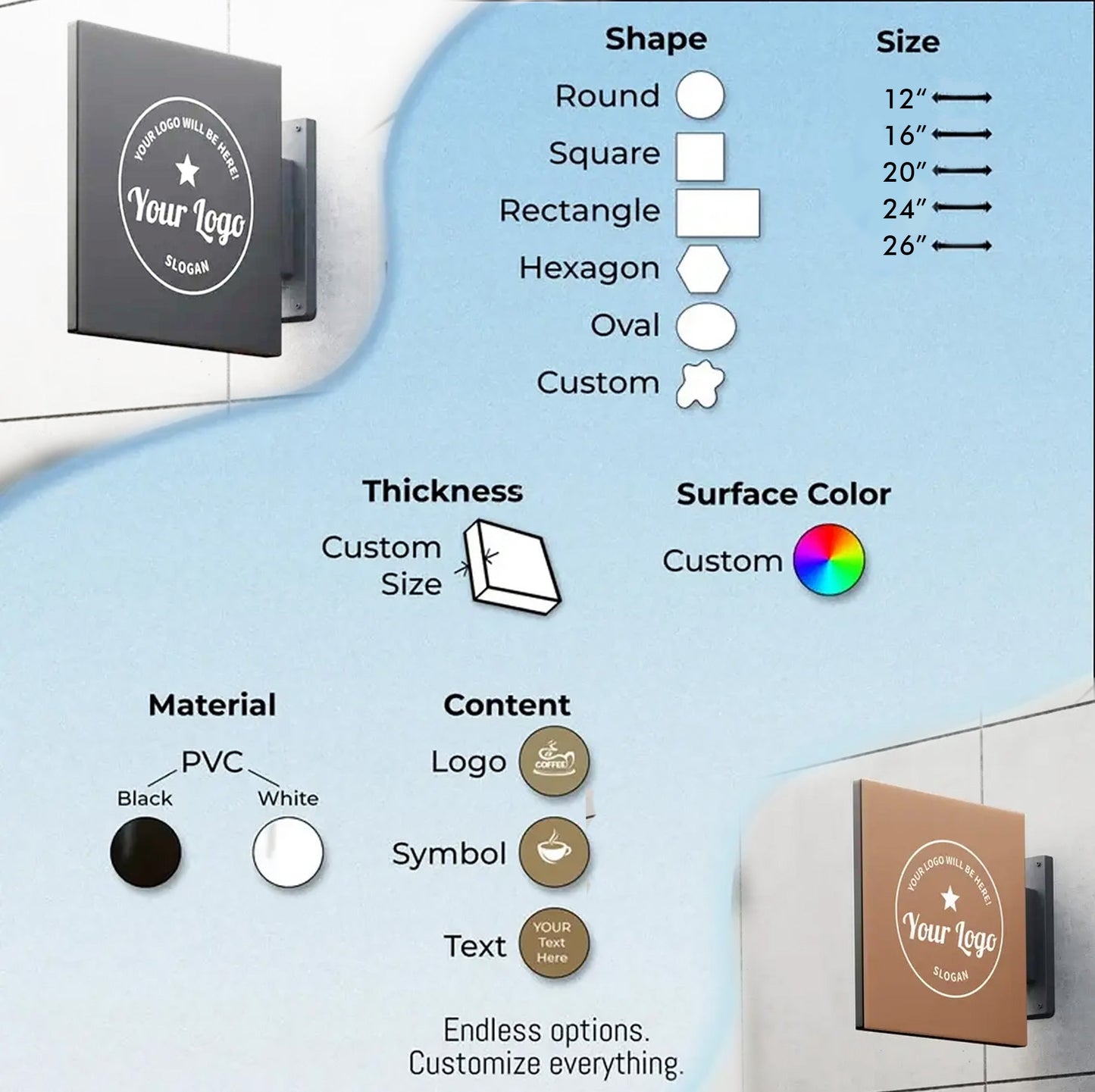 a graphic representation of different types of logos