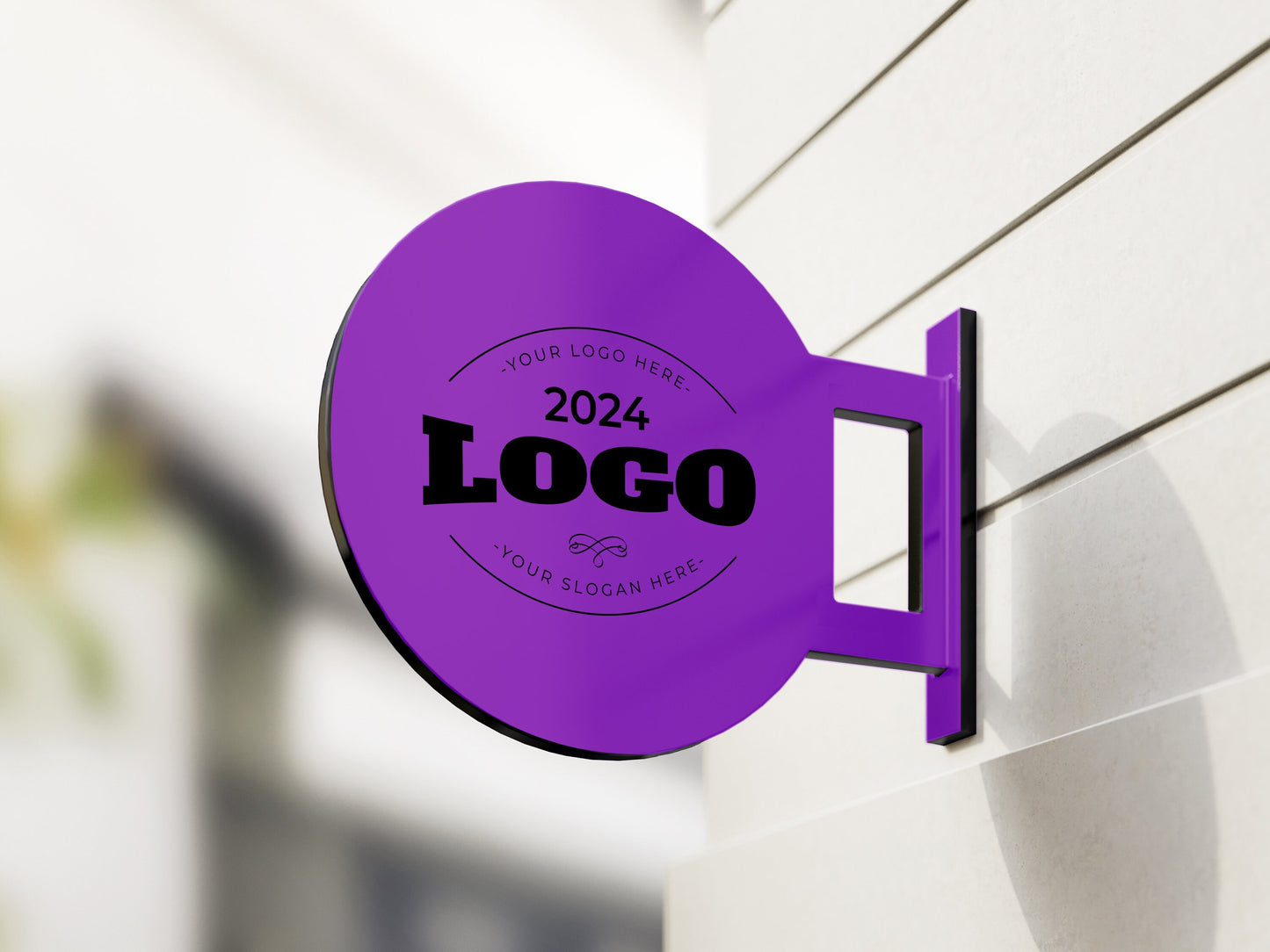 Custom Purple Round Sign, Personalized Logo Printed Round Blade Sign, Custom Sign Wall Art, Indoor Outdoor sign, Boutique Sign & Purple Sign