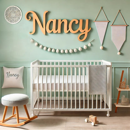 Personalized Wooden Name Signs - Custom Wood Letters - Laser Cut Out-Unfinished - Custom Wood Design- Baby Room Décor