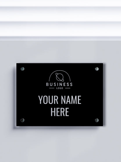 Custom ACM Business Sign - Personalized Aluminum Composite Name Plates for Offices and Companies - Custom Logo Signage